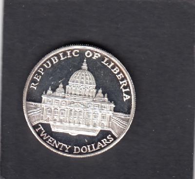 Beschrijving: 20 Dollar POPE J.PAUL II